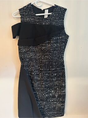 Prabal Gurung Black and White Tweed Sheath Dress